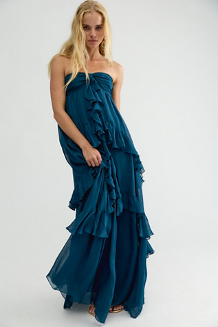 Rococo Sand Annie Strapless Ruffle Maxi Dress