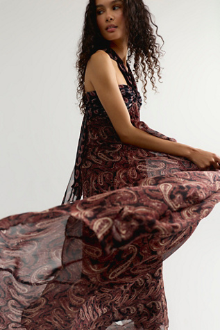 Rococo Sand Freya Ruched Drape Maxi Dress by Free People