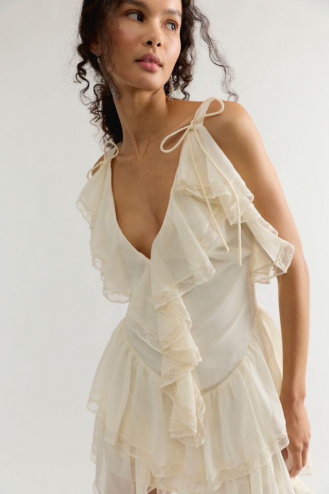 For Love & Lemons Layla Asymmetric Ruffle Mini Dress #3