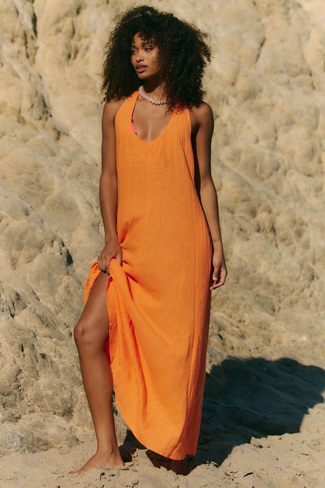Sandshell Linen Easy Does It Maxi Dress #1