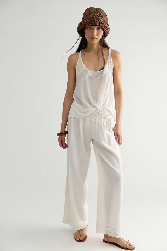 Seaside Cotton-Linen Lace Pants #5
