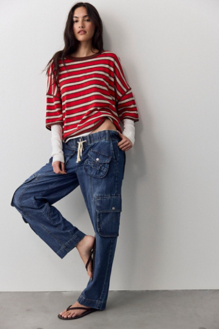 We The Free Tahiti Denim Pull-On Cargo Pants