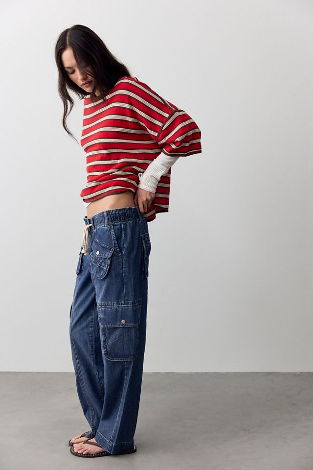 We The Free Tahiti Denim Pull-On Cargo Pants #3