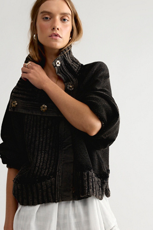 Женские кардиганы We The Free Annie Cozy Funnel-Neck Cardi, цвет: Чёрный — фото 1
