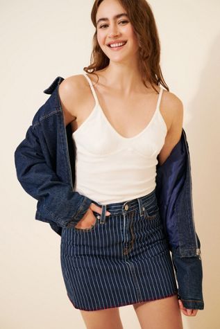 Re_Nuuly x Riley Vintage Reworked Denim Mini Skirt