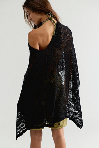Женский топ Free People Jade Knit Poncho, цвет: Чёрный — фото 4