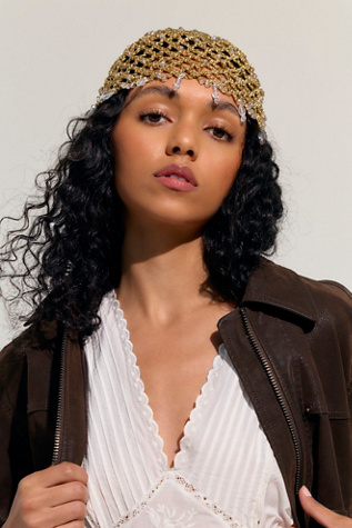 Rush Disco Cap at Free People in Gold