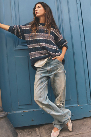 Sheer Luck Striped Pullover