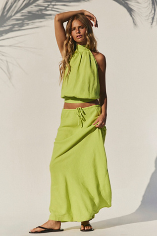 Sandshell Linen Kayla Convertible Maxi Skirt