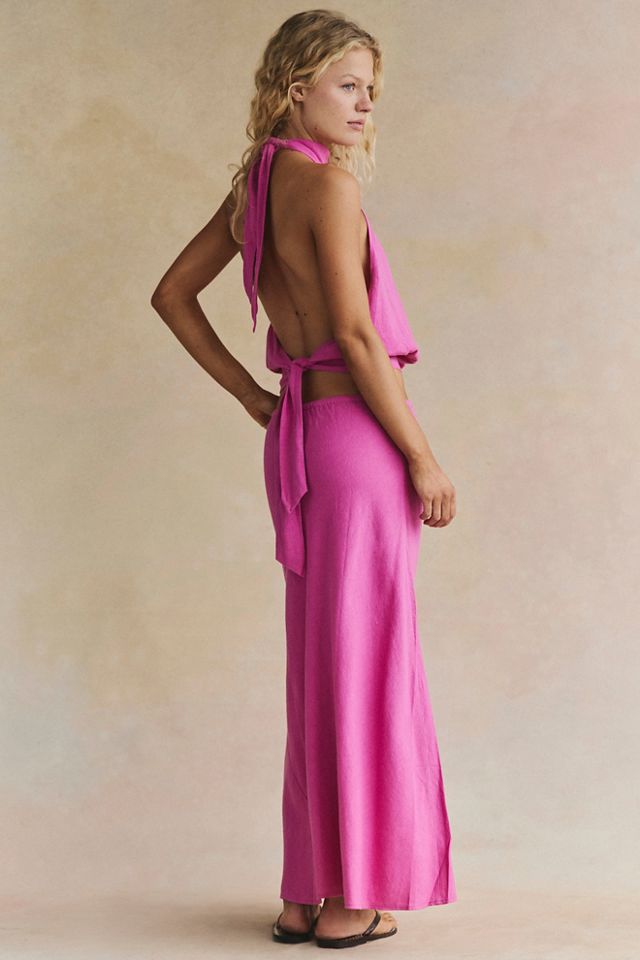Sandshell Linen Kayla Convertible Maxi Skirt #3