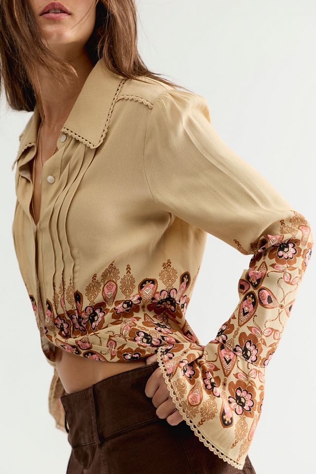 Melrose Printed Button Down Top #4