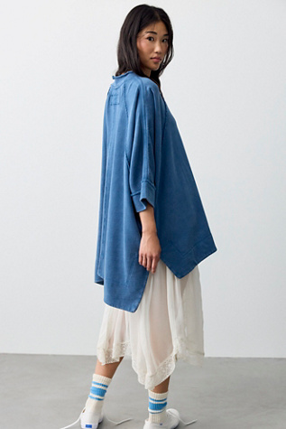 Женские толстовки Free People We The Free All Here Oversized Sweatshirt, цвет: Синий — фото 2