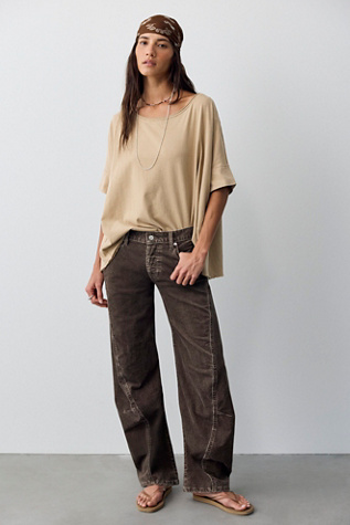 We The Free Fable Washed Cord Low-Rise Twisted Bowed Jeans