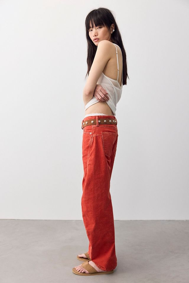 We The Free Fable Washed Cord Low-Rise Twisted Bowed Jeans #2