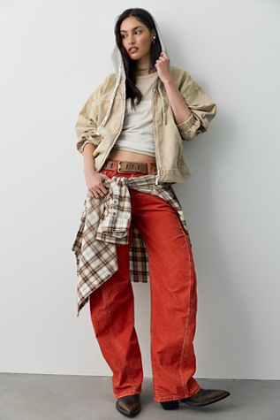 We The Free Fable Washed Cord Low-Rise Twisted Bowed Jeans
