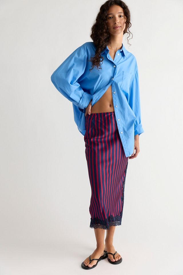 Bias Behavior Stripe Midi Skirt #1