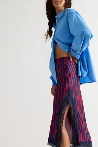Bias Behavior Stripe Midi Skirt