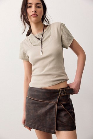 We The Free Suki Vegan Leather Micro Skirt