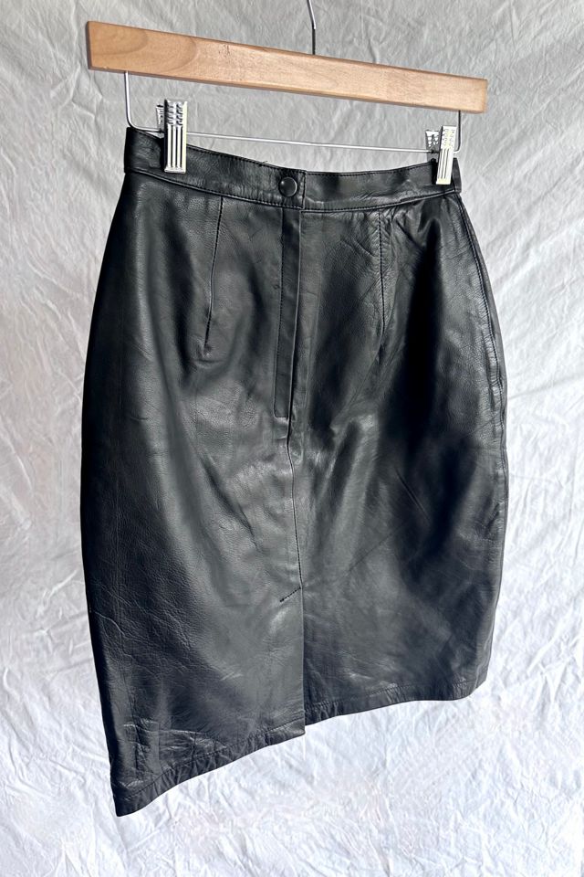 Vintage Black Leather Mini Skirt Selected by Grievous Angel Vintage #1