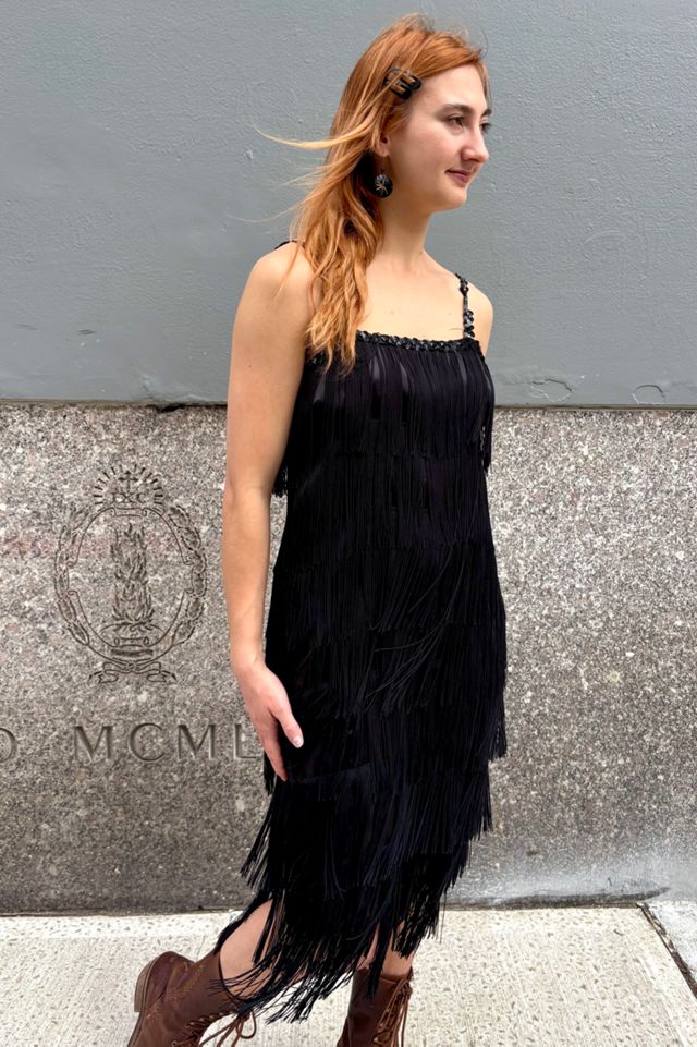 1960's Black Fringe Flapper Style Dress Selected by Nomad Vintage | Free  People