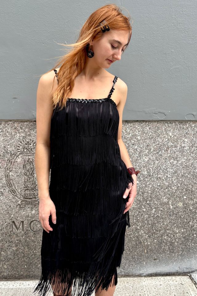 1960’s Black Fringe Flapper Style Dress Selected by Nomad Vintage #2