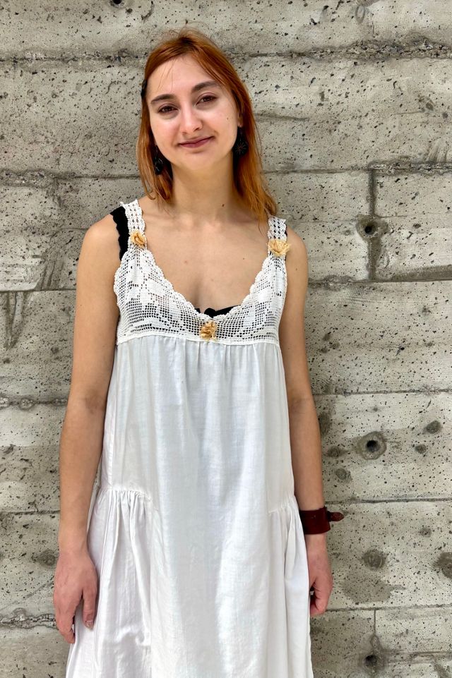 Antique Rose Detail Crochet Slip Selected by Nomad Vintage #2
