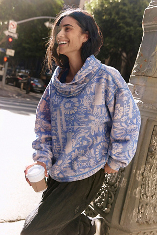 Fireside Printed Funnel Neck Sweatshirt by Free People