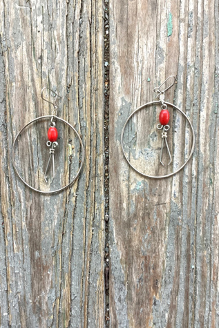Vintage 1970s Artisan Hoop Dangle Earrings Selected by Cherry