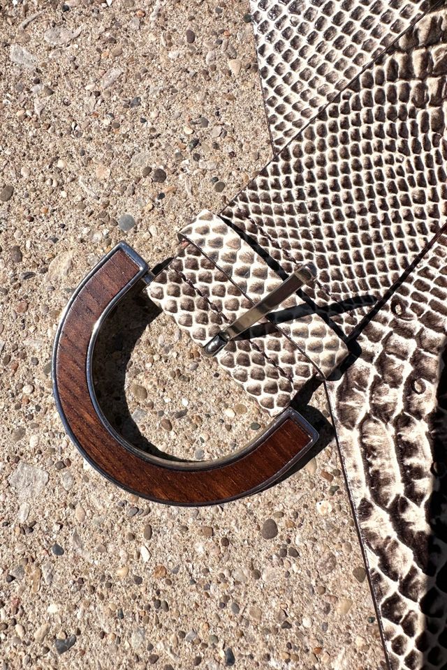 Vintage Italian Snake Print Leather Belt Selected by Cherry #1