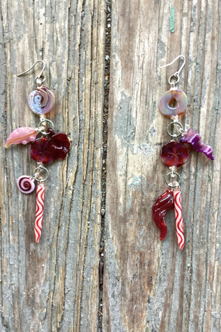 Vintage 1970s Blown Glass Charm Earrings Selected by Cherry