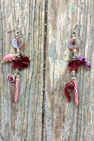 Vintage 1970s Blown Glass Charm Earrings Selected by Cherry