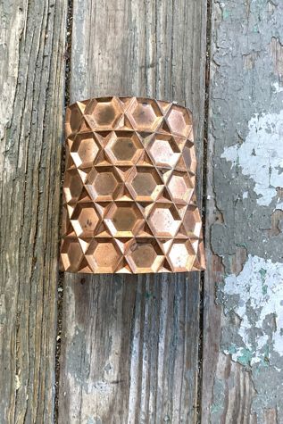 Vintage 1960s Brutalist Wide Copper Cuff Selected by Cherry