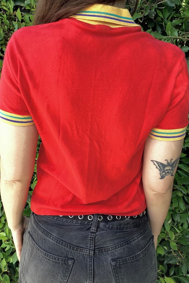 Vintage 1980s Red Polo Shirt Selected by Cherry #1