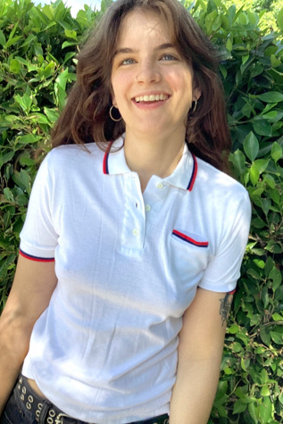 Vintage 1980s White Pocket Polo With Strip Trim Selected by Cherry