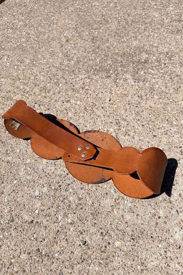Vintage 1970s Big Leather Circular Belt Selected by Cherry #1