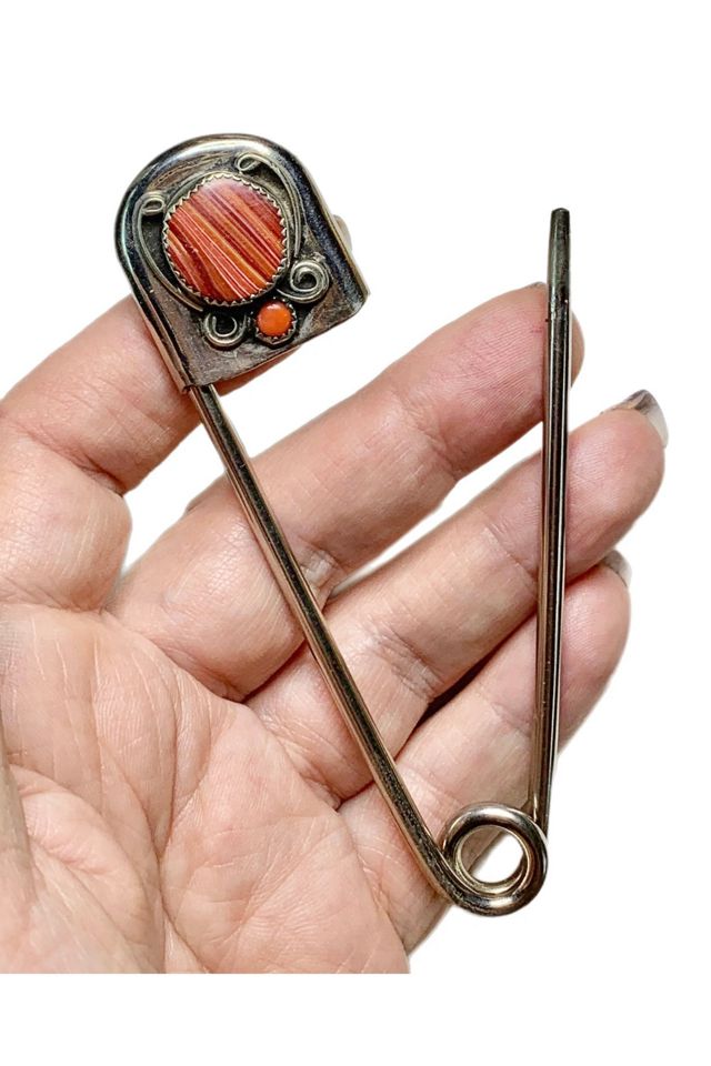 Vintage Jumbo Safety Pin Brooch or Keychain Selected by Lux Revival #1