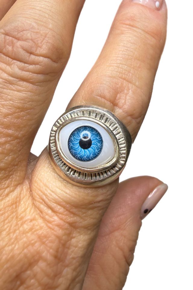 Vintage Sterling Silver Evil Eye Ring Selected by Lux Revival #1