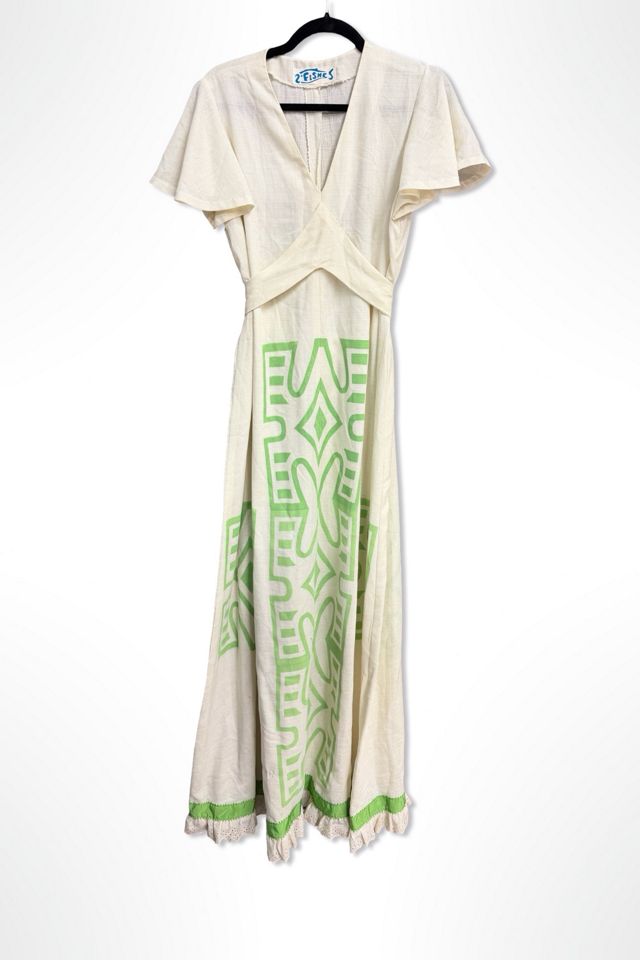 1970s Geometric Print Bohemian Maxi Dress Selected By Ritual Vintage #1