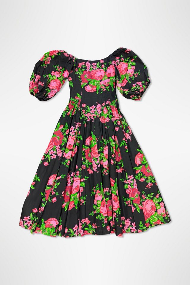 1980s Betsey Johnson Punk Label Rose Print Corset Dress Selected By Ritual Vintage #1