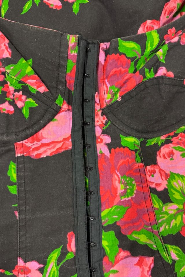 1980s Betsey Johnson Punk Label Rose Print Corset Dress Selected By Ritual Vintage #3