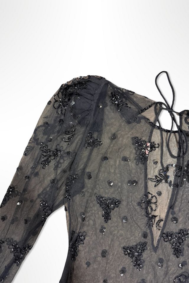 1980s Beaded Mesh Asymmetric Tunic Top Selected By Ritual Vintage #2