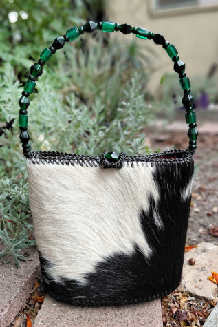 Handcrafted Vintage Cowhide Bucket Bag Selected by Garbage Soup
