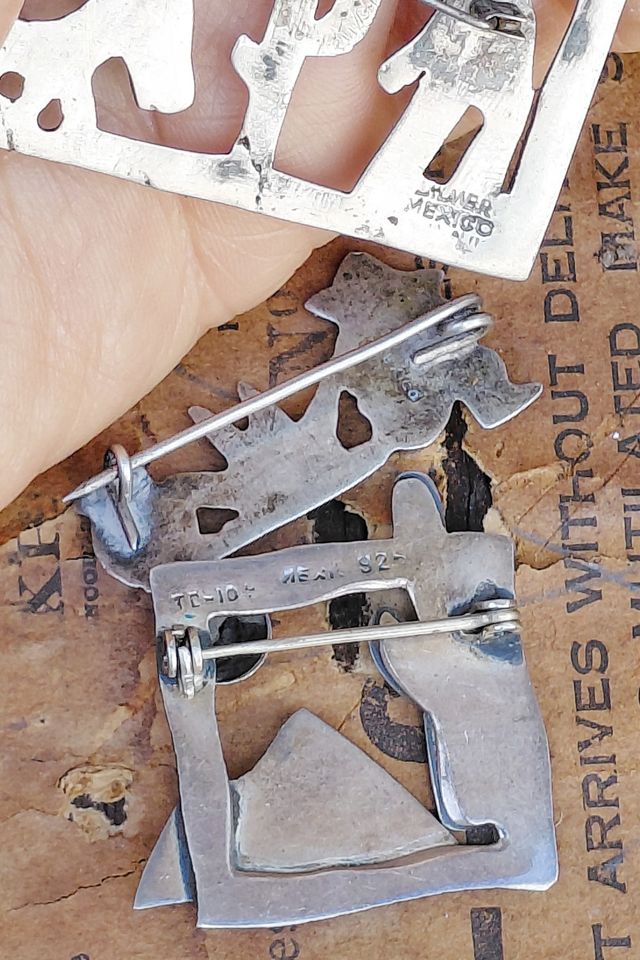 Vintage Mexican Sterling Silver Pins Set Selected by Garbage Soup #3
