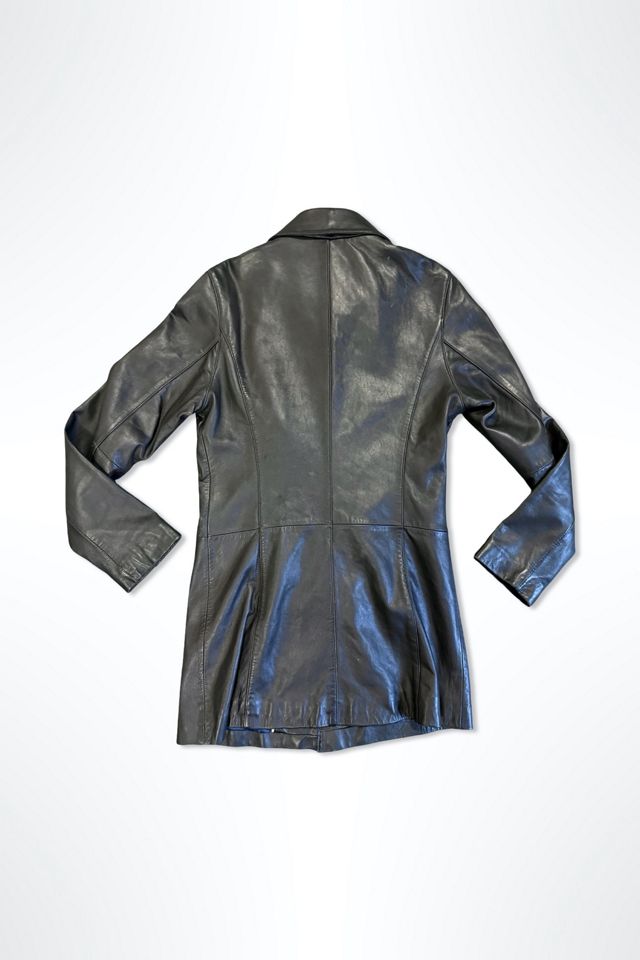 1990s Minimal Black Leather Trench Selected By Ritual Vintage #1