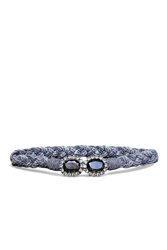 1980's Rhinestone Buckle Braided Belt Selected by Garbage Soup #1