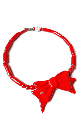 Ruby Z. Candace Loheed Ceramic Bow Necklace Selected by Garbage Soup