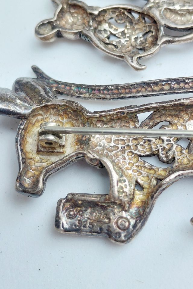 1980's Cat and Mouse Silver Pins Selected by Garbage Soup #3