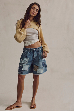Женские шорты We The Free Reese Patched Workwear, цвет: Синий — фото 4
