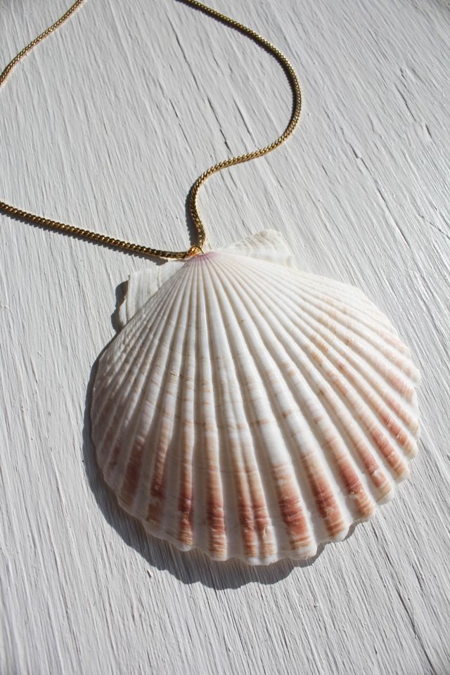Upcycled Seashell Gold Chain Statement Necklace Selected By Moons + Junes Vintage #1