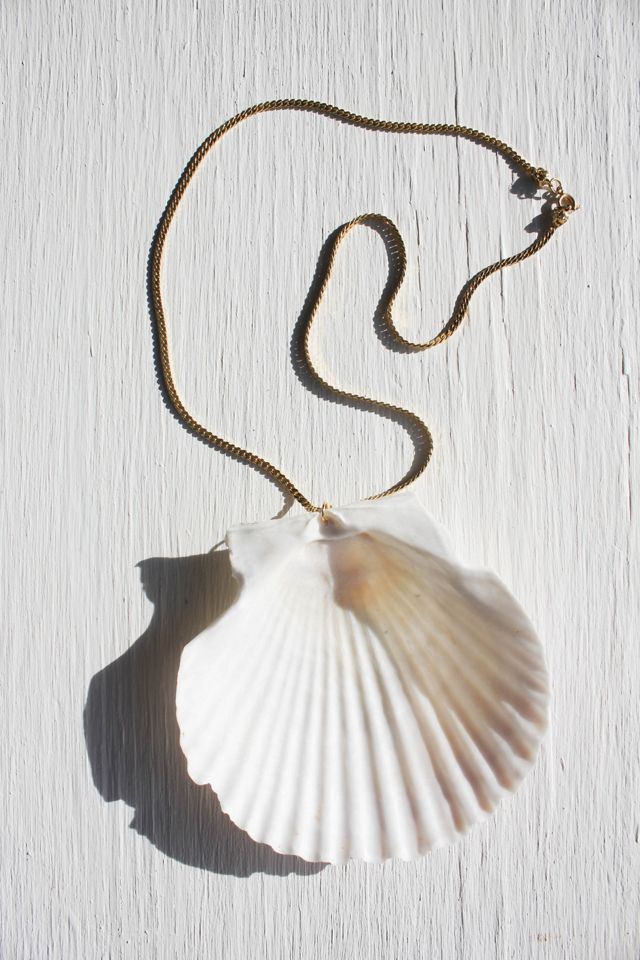 Upcycled Seashell Gold Chain Statement Necklace Selected By Moons + Junes Vintage #3